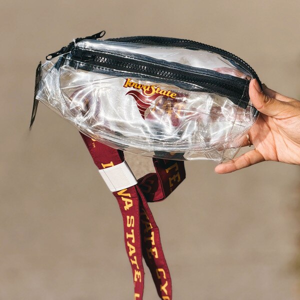 Iowa State Swirl Sideline Clear Fanny Pack with Printed Strap